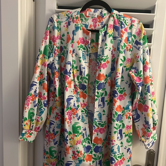 Vintage made in USA zip up beach cover up or lounge dress size M-L - Picture 4 of 4